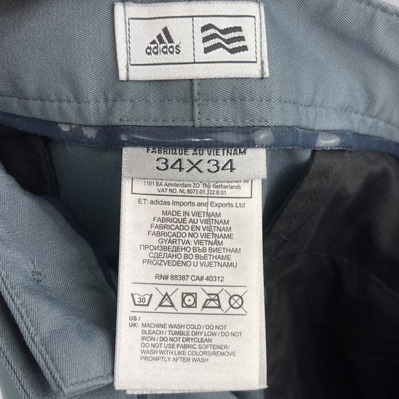 Adidas Ultimate Golf Pants‎ Mens 34x34 Gray | Stretch Gripper Waistband Golfwear - Picture 10 of 12